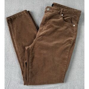Well Worn Corduroy Pants Womens 14 Brown Stretch Straight Leg Casual